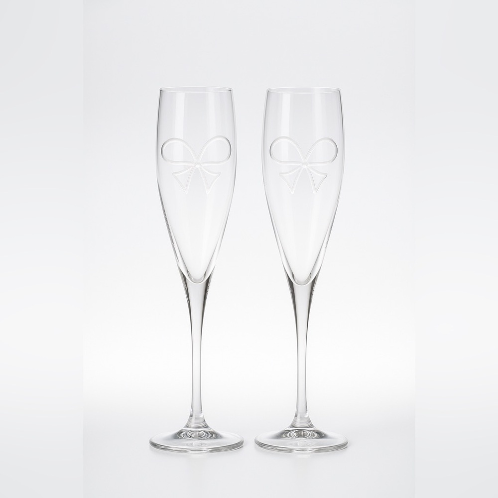 New Bohemia Crystal Champagne Wedding Flutes Sklarny Czech Republic Glasses